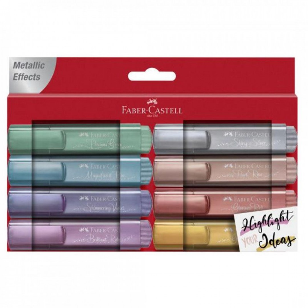 resaltadores-faber-castell-metalizados-x-8