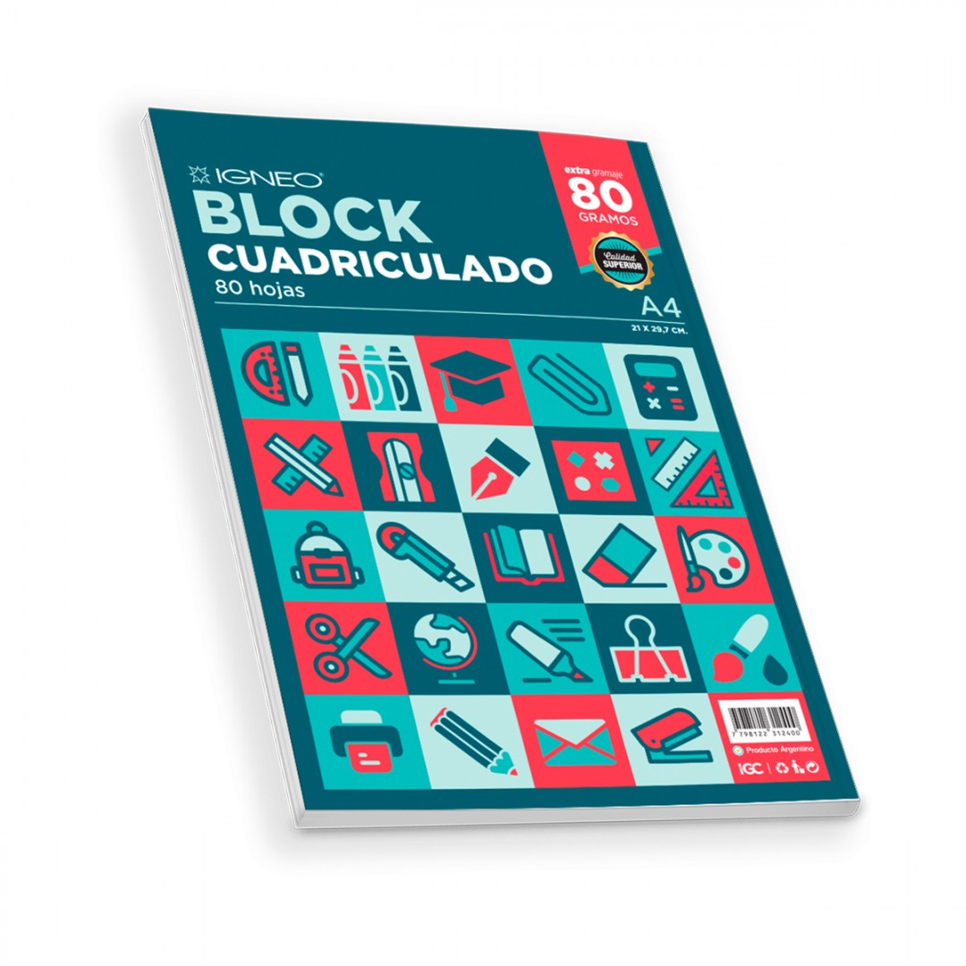 block-cuadriculado-a4-80g-5-perforaciones-igc-6970
