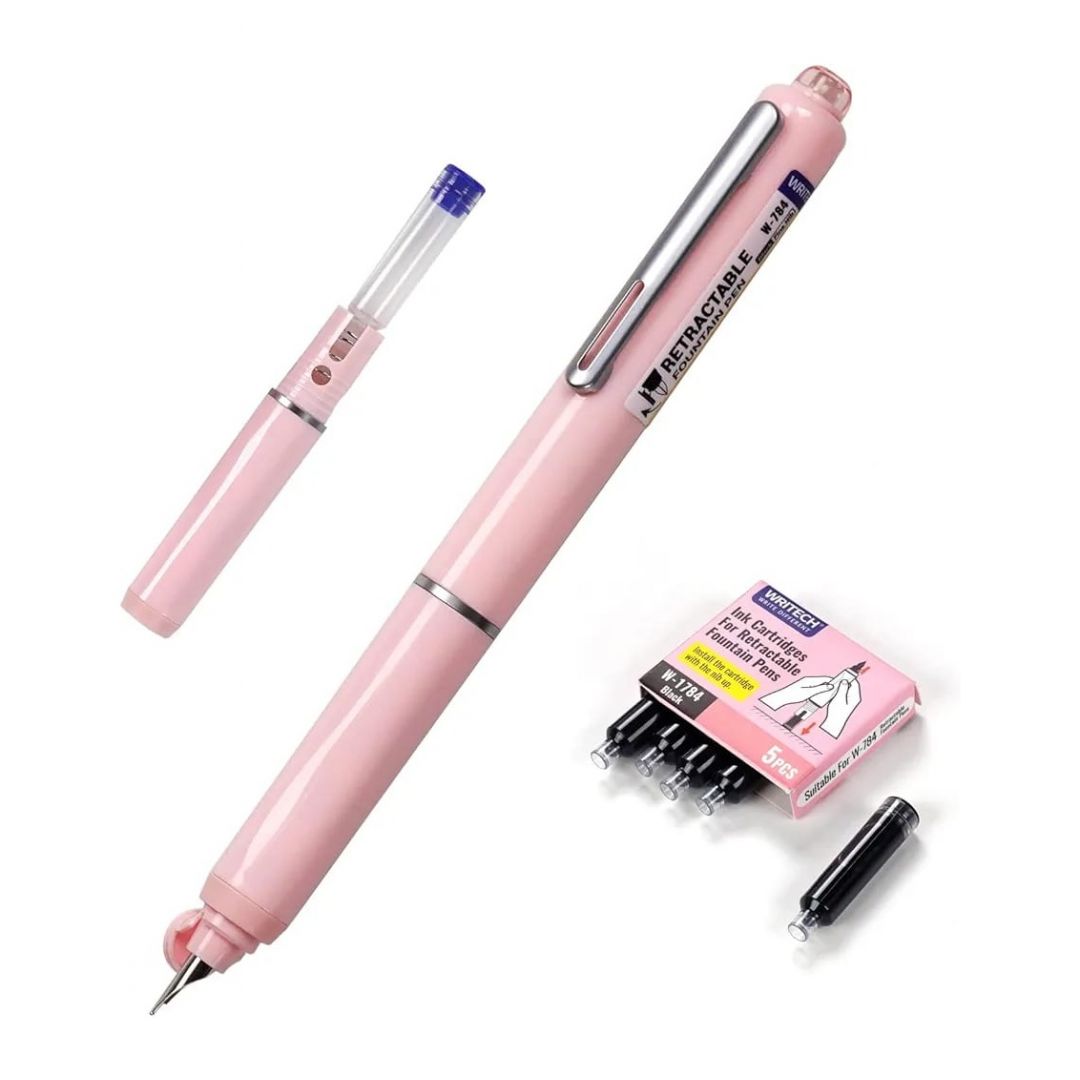 lapicera-pluma-retractil-fountain-pen-writech-rosa-8951